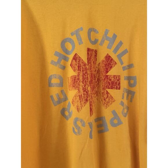 NWOT Red Hot Chili Peppers Yellow Short Sleeve Graphic Band Tshirt Mens Size 4XL - Picture 3 of 4